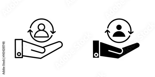 Retention icon vector solid logo illustration. Flat and line style for graphic design, Website