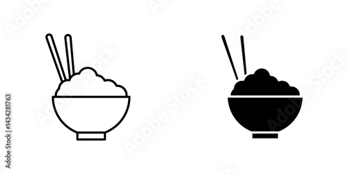 Rise Bowl icon vector solid logo illustration. Flat and line style for graphic design, Website