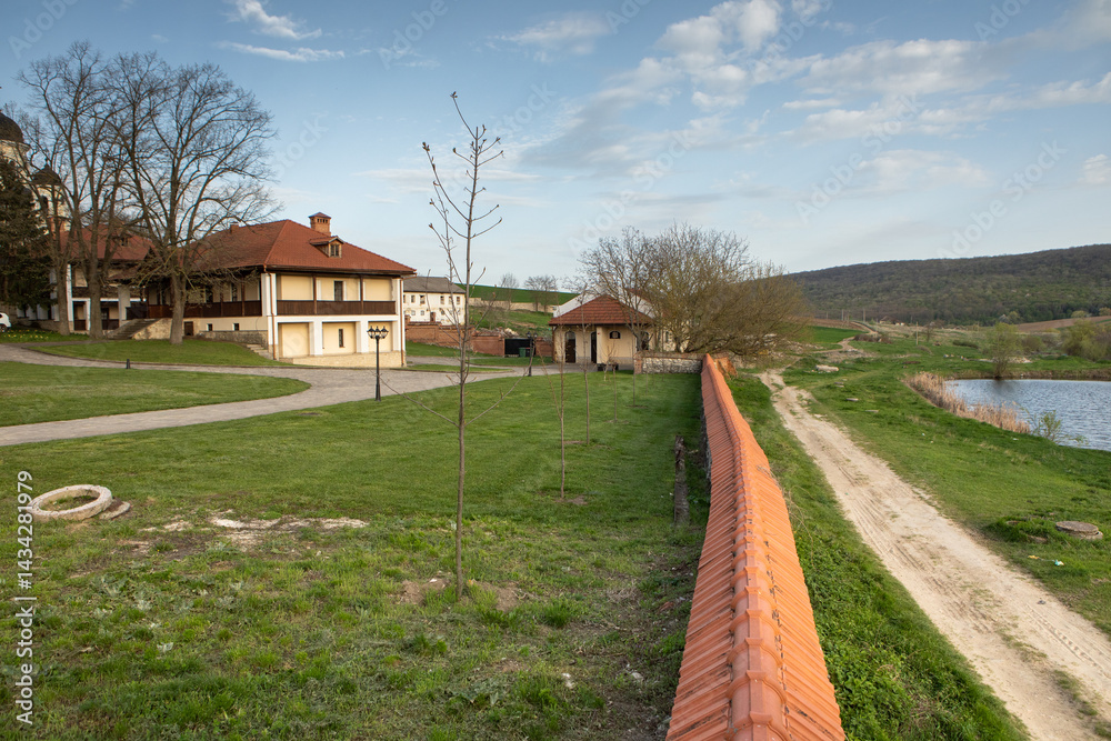 Beautiful rural landscape from the Republic of Moldova. Village life in spring.