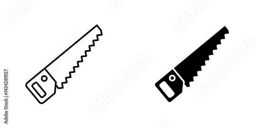 Saw icon vector solid logo illustration. Flat and line style for graphic design, Website