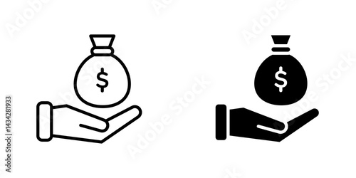 Savings icon vector solid logo illustration. Flat and line style for graphic design, Website