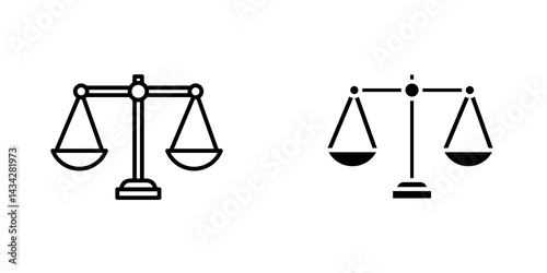 Scales of justice icon vector solid logo illustration. Flat and line style for graphic design, Website
