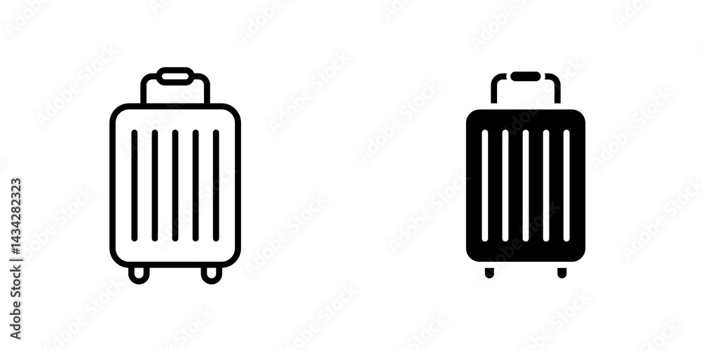 Suitcase icon vector solid logo illustration. Flat and line style for graphic design, Website Suitcase icon vector solid logo illustration. Flat and line style for graphic design, Website