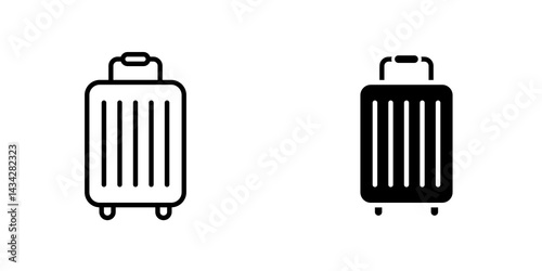 Suitcase icon vector solid logo illustration. Flat and line style for graphic design, Website
