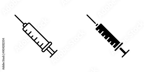 Syringe injection icon vector solid logo illustration. Flat and line style for graphic design, Website