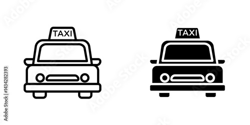 Taxi icon vector solid logo illustration. Flat and line style for graphic design, Website