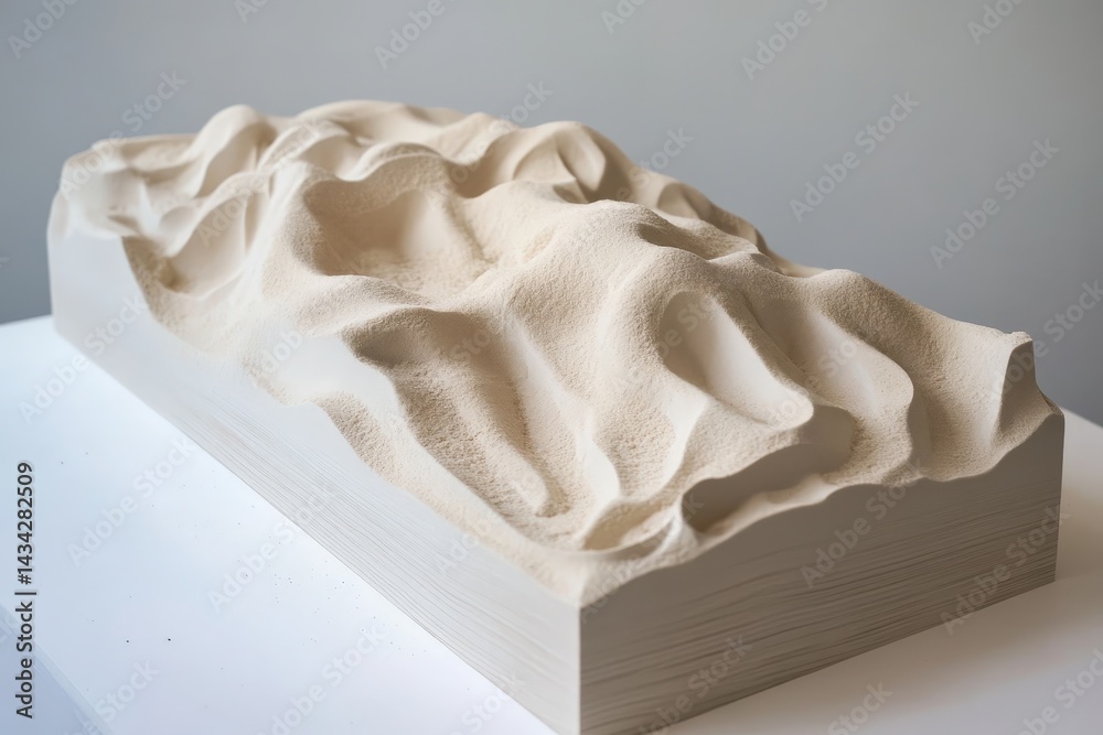 Abstract sculpted form resembling draped fabric. Abstract sculpted form resembling draped fabric.