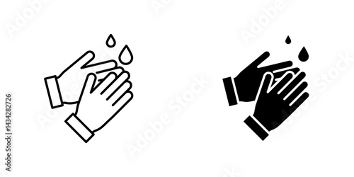 Wash hands icon vector solid logo illustration. Flat and line style for graphic design, Website