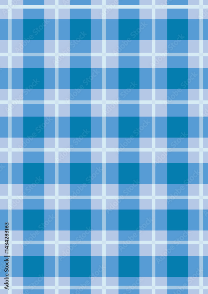 Blue checkered tablecloth seamless pattern vector. Fabric pattern geometric background design illustration.