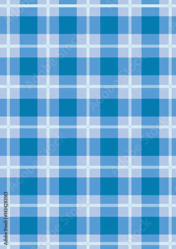 Blue checkered tablecloth seamless pattern vector. Fabric pattern geometric background design illustration.