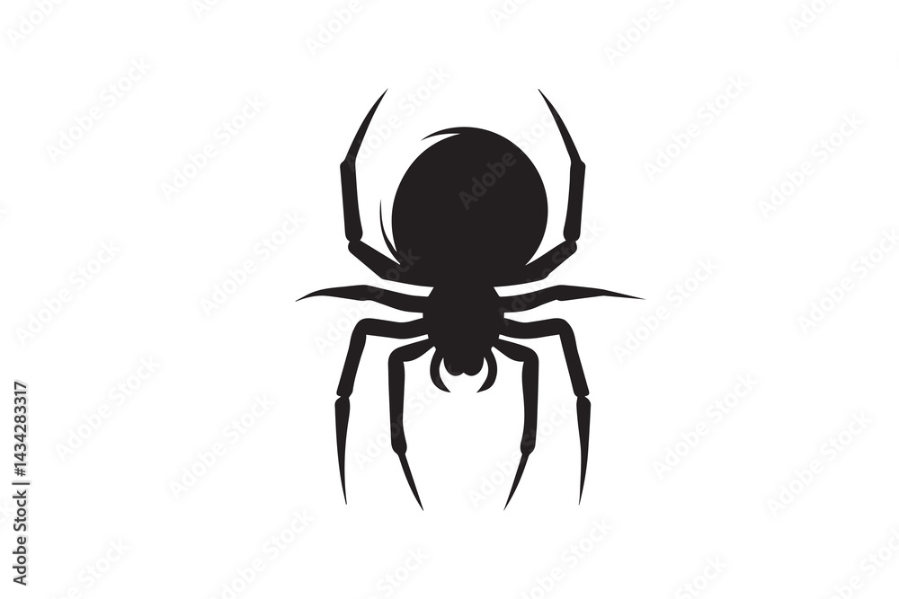 simple and unobtrusive Spider vector silhouette illustration isolated in white background simple and unobtrusive Spider vector silhouette illustration isolated in white background