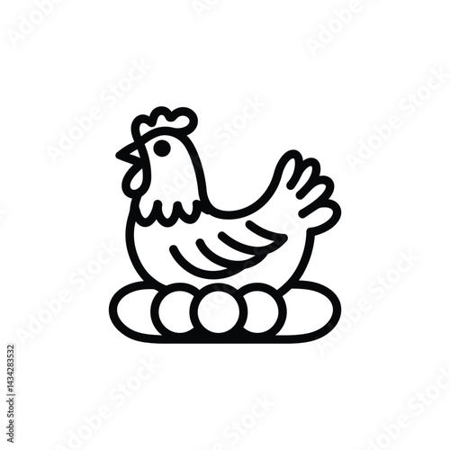 Hen Sitting on Eggs