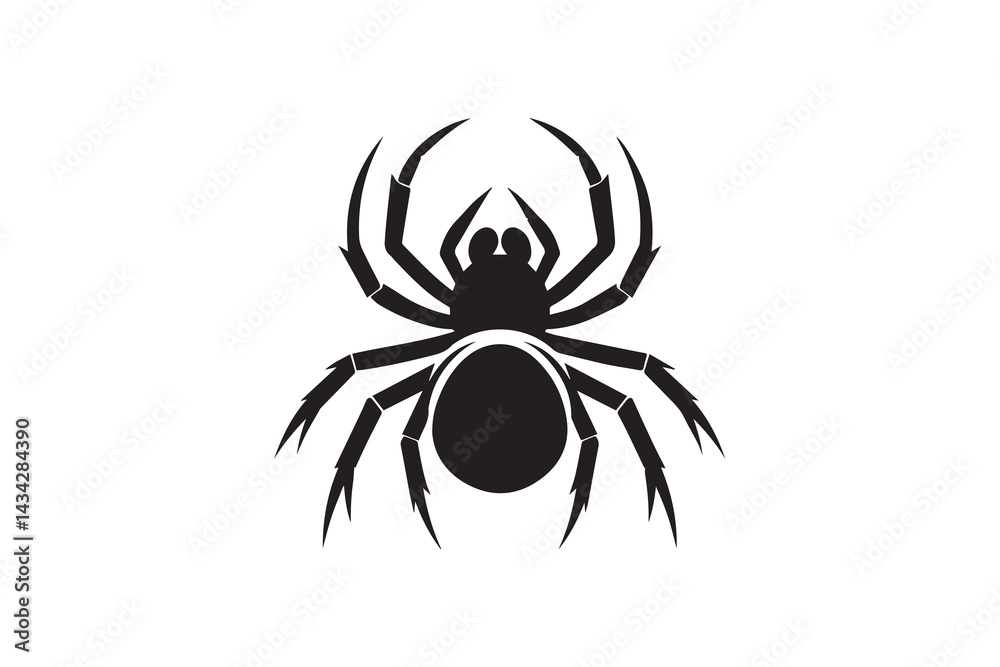 simple and unobtrusive Spider vector silhouette illustration isolated in white background simple and unobtrusive Spider vector silhouette illustration isolated in white background