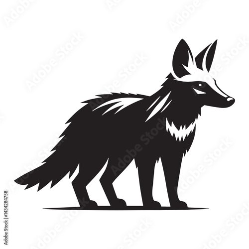 Elegant aardwolf silhouette vector for creative logo creation and scalable designs – aardwolf silhouette – aardwolf vector – aardwolf illustration – silhouette of aardwolf

