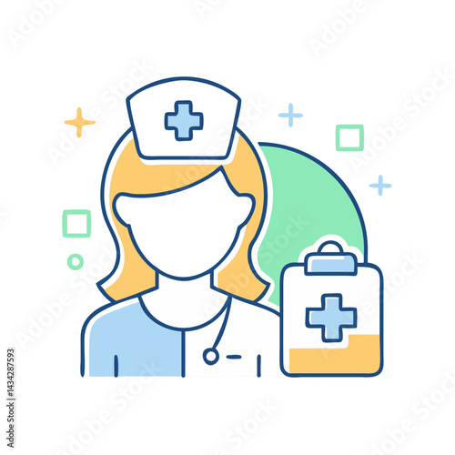 Nurse with medical kit symbolizing healthcare and nursing services. 