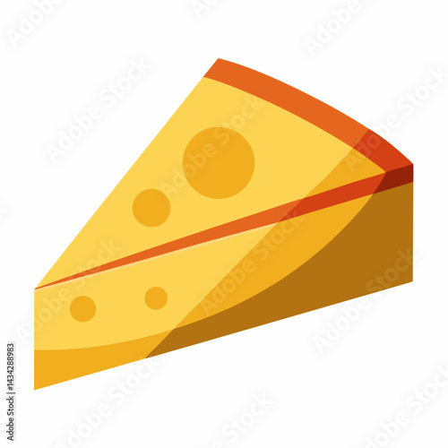Triangular Piece Of Swiss Cheese Slice Vector Illustration Graphic Design