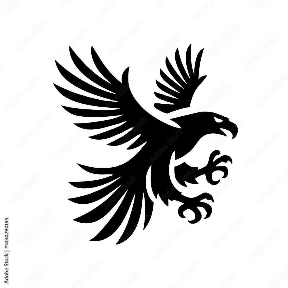 Obraz premium Eagle Flying Silhouette Vector