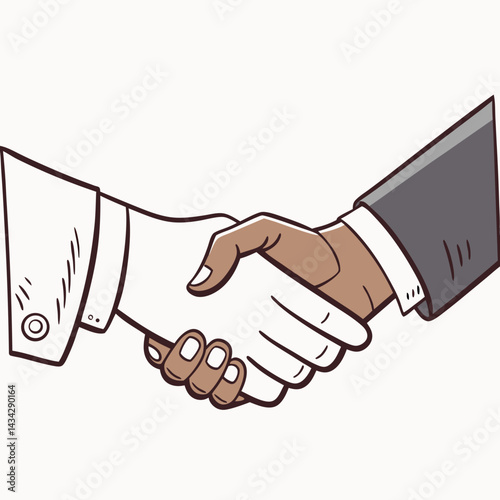 Diverse Handshake Illustration Symbolizing Agreement Business Partnership And Collaboration