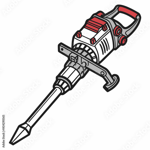 Illustration Of A Jackhammer Construction Tool For Demolition Work