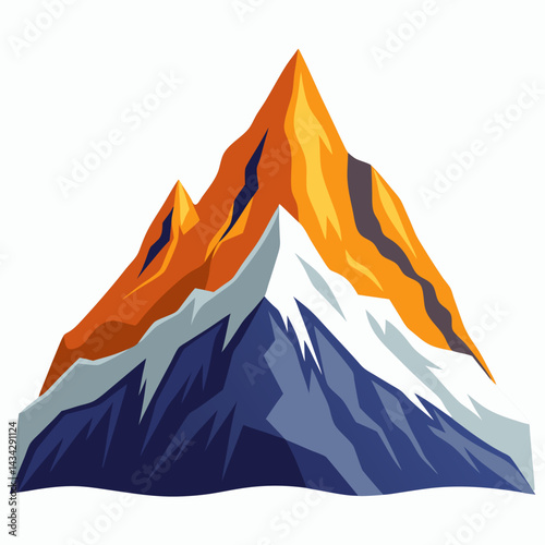 Alpine Mountain Range Digital Artwork With Snowy Peaks And Ridges