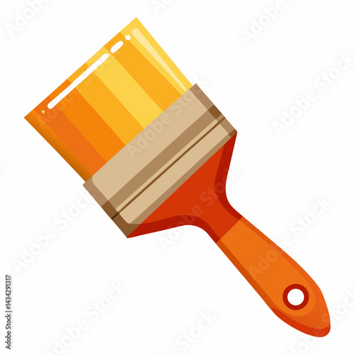 Flat Design Illustration Of A Paintbrush For Painting And Decoration Projects