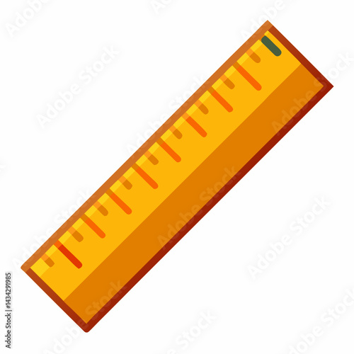 Cartoon Yellow Measuring Ruler For Education,Architecture Or Geometry Projects