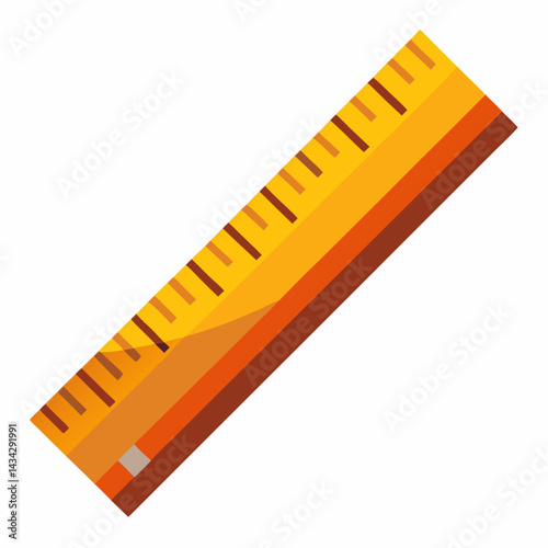 Wooden School Ruler Measuring Instrument For Geometry Or Mathematics Illustration