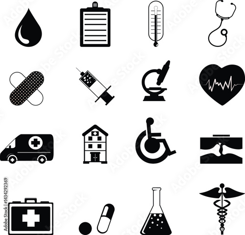 vector set of medical icons