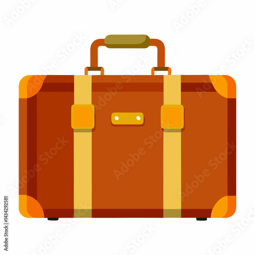 Vintage Brown Suitcase Illustration Classic Luggage For Travel And Vacation