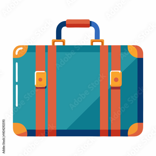 Vintage Suitcase Vector Illustration Retro Travel Baggage Isolated On White Background