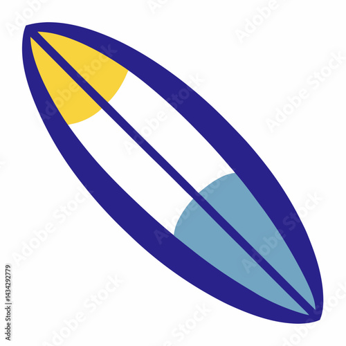 Surfboard Illustration With Simple Design And Modern Style For Summer