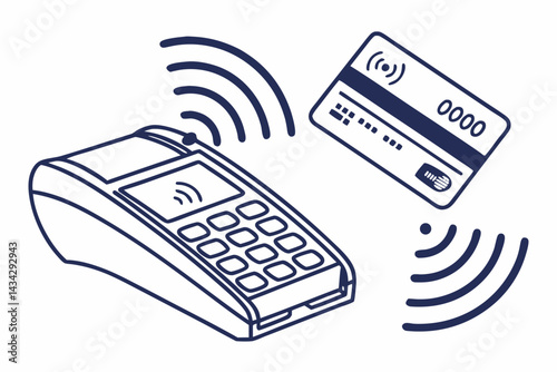 Contactless Payment Icon with WiFi Signal