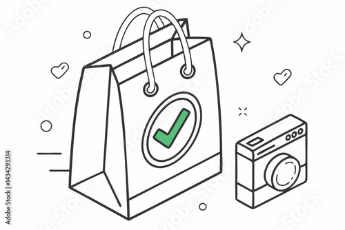 Neat Product Icon with Green Tick Symbol