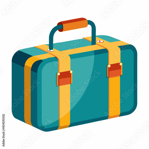 Retro Styled Travel Suitcase Vector Illustration For Vacation And Business Trips
