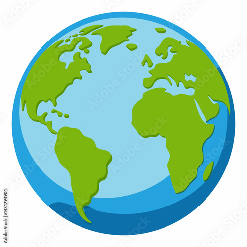 Illustration Of Planet Earth Showing Continents And Oceans Graphic Element