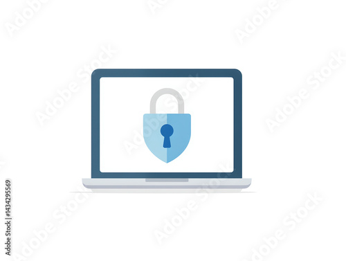 Obraz na płótnie A laptop screen with a blue lock on it w salonie