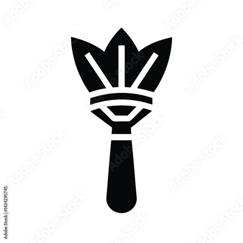kabuki brush icon silhouette vector illustration