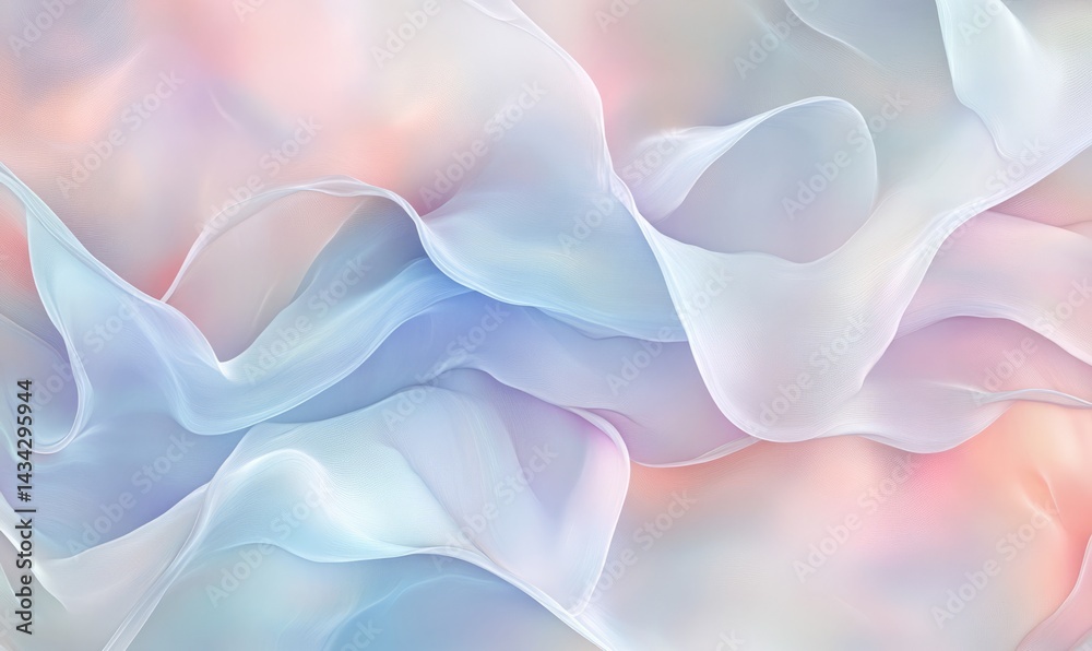 Obraz premium Pastel Dream: Abstract Flowing Fabric in Soft Hues