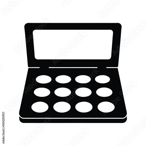 makeup contour palette icon silhouette vector illustration