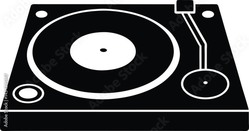 vinyl record player isolated