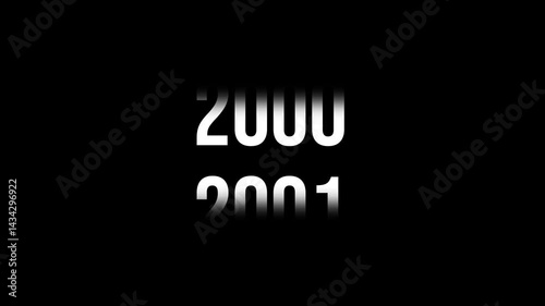 22 years back Year 1980 to 2002 transition in black background