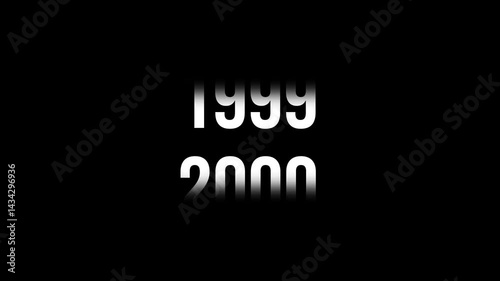 Year 1980 to 2001 transition in black background