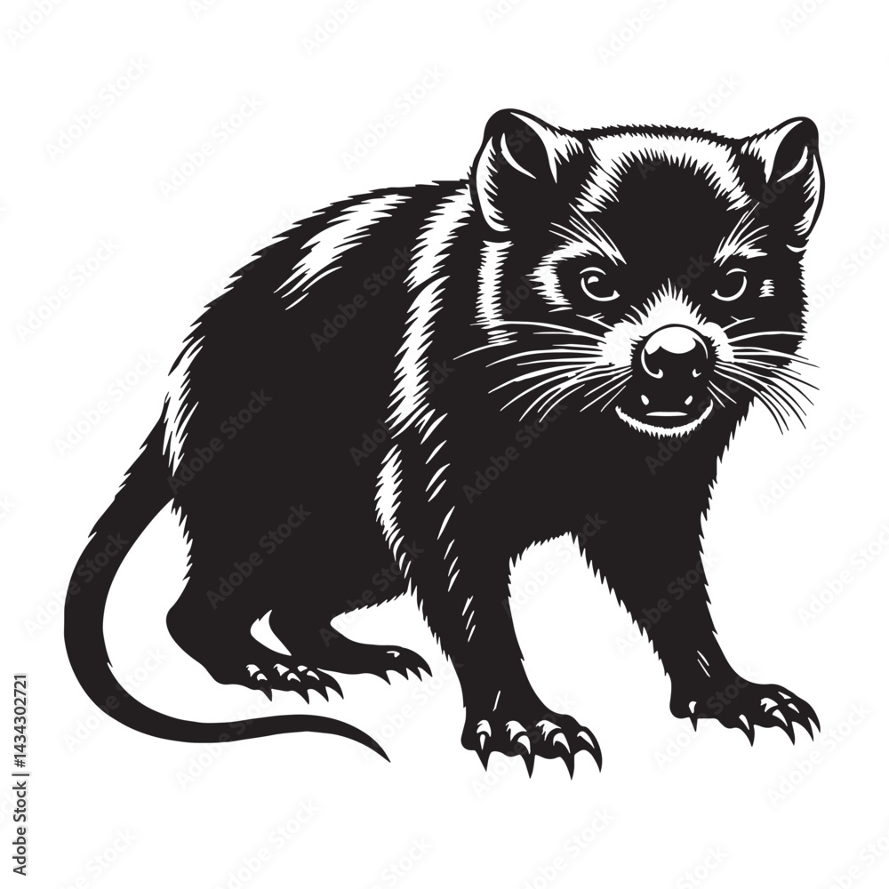 Fototapeta premium Isometric-ready tasmanian devil silhouette vector – tasmanian devil silhouette – tasmanian devil vector – tasmanian devil illustration – silhouette of tasmanian devil