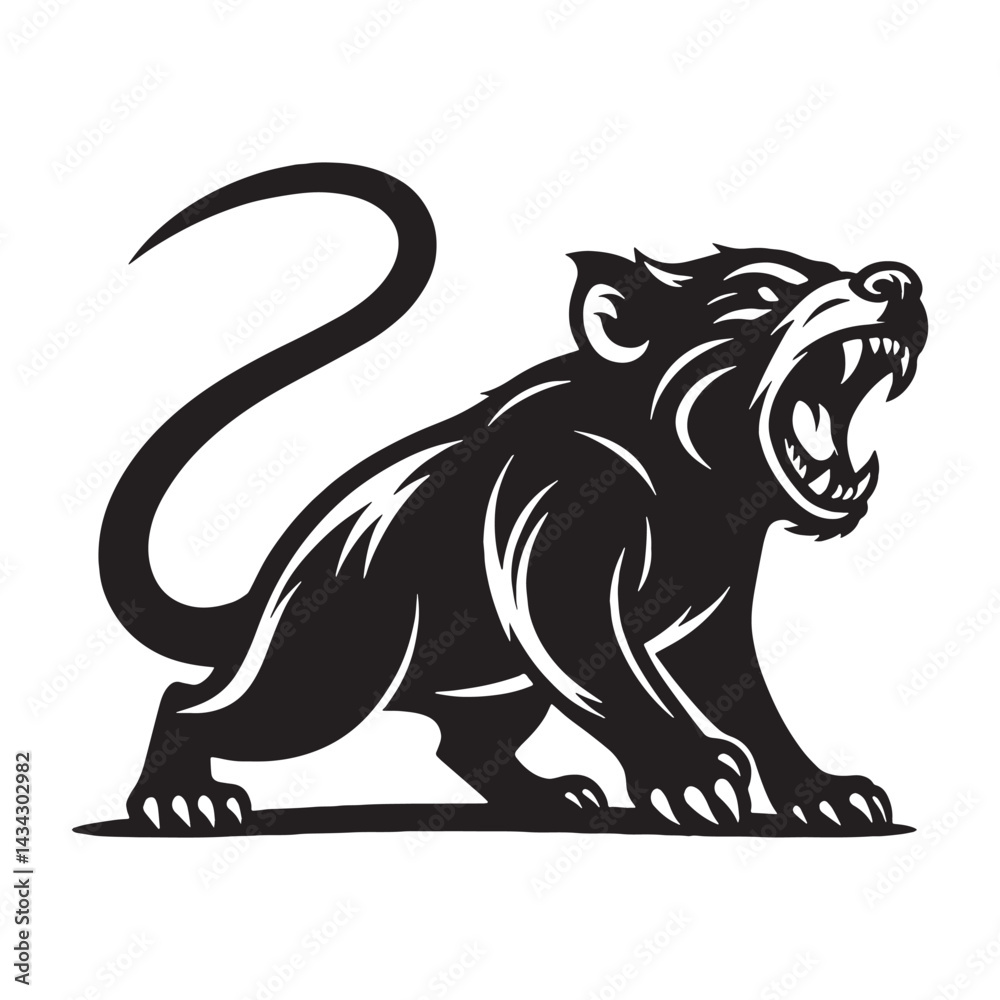Obraz premium Corporate tasmanian devil silhouette vector – tasmanian devil silhouette – tasmanian devil vector – tasmanian devil illustration – silhouette of tasmanian devil