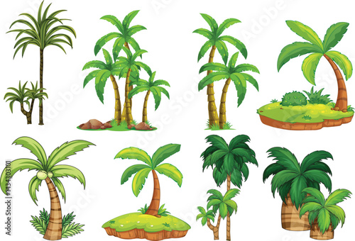 tropical island with palm trees