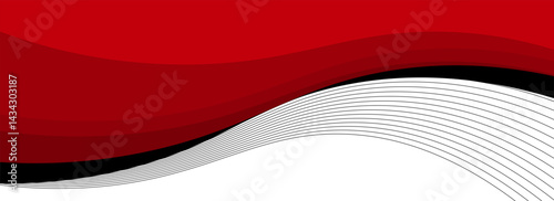 Vector red line background curve element with white space for text and message design, overlapping layers, vecto.