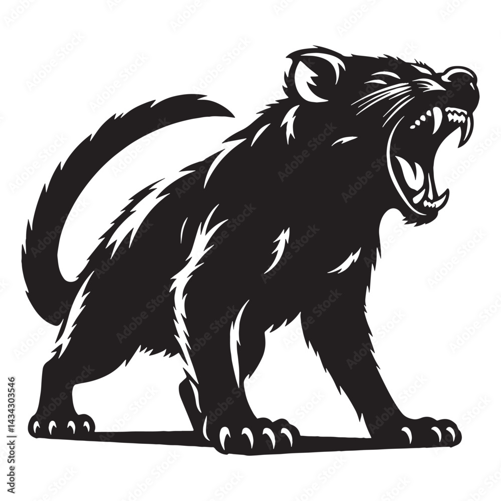 Fototapeta premium Functional tasmanian devil silhouette vector – tasmanian devil silhouette – tasmanian devil vector – tasmanian devil illustration – silhouette of tasmanian devil