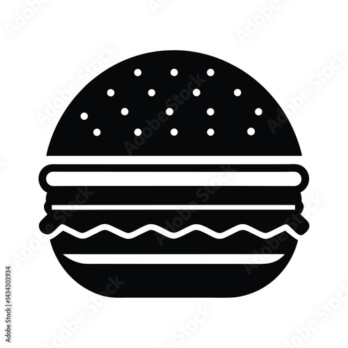 burger stencil icon vector illustration