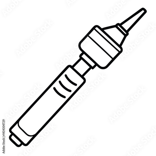 Otoscope line art vector isolated on white background