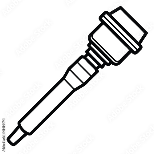 Otoscope line art vector isolated on white background